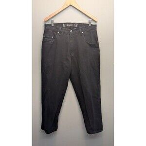 Vintage Levi Silver Tab Baggy Black Denim Jeans Size 34x32 5-Pocket USA